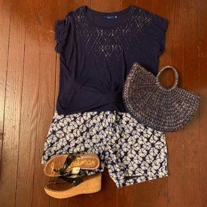 Talbots Tie-Dye Cotton Shorts, Size 18